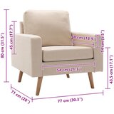  Fotelja od tkanine krem | shoptok.hr