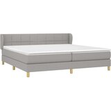  Box spring postelja z vzmetnico svetlo siva 200x200 cm blago, (20788808) | Shoptok.si