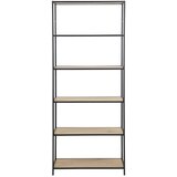 Actona Knjižni regal v dekorju divjega hrasta, Seaford, 77 x 185 cm | Shoptok.si