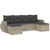  6-dijelni set vrtnih sofa od poliratana s jastucima svjetlosivi | shoptok.hr