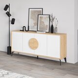 Marckeric Bela/v naravni barvi nizka komoda v hrastovem dekorju 180x82 cm Vae – | Shoptok.si