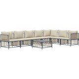 vidaXL 8-dijelna vrtna garnitura od poliratana s jastucima antracit | shoptok.hr