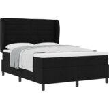 Box spring krevet s madracem Crna 140 x 190 cm tkanina - Crna 140 x 190 cm Dizajn linija | shoptok.hr