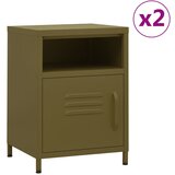 vidaXL Nočne omarice 2 kosa olivno zelene 35x35x51 cm jeklo Cene