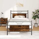 Maison Chic Posteljni okvir - Enojna postelja - Postelja za odrasle brez vzmetnice hrast 100x190 cm inženirski les-J11865, (21766634) | Shoptok.si