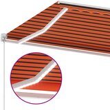  Ročno zložljiva tenda z LED lučmi 350x250 cm oranžna in rjava, (20803748) | Shoptok.si