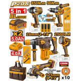 Ingco aku set COSLI251193E (buš 96NM+brus+ud.odv. 850NM+hamer+lampa) | Eponuda.com