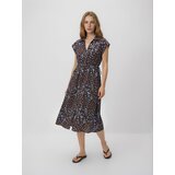 Reserved Midi haljina cvjetnog uzorka - tamnosmeđe | shoptok.hr