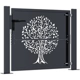  Vrtna vrata antracit 100x75 cm čelična s uzorkom stabla | shoptok.hr