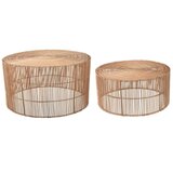 Kave Home Okrogle mizice v kompletu 2 ks iz ratana v naravni barvi ø 66 cm Elmima – | Shoptok.si