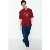 Trendyol T-Shirt - Burgundy - Relaxed fit Cene