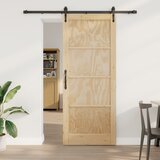 vidaXL Drsna vrata s kompletom strojne opreme 86x211 cm iz trde borovine, Notranja vrata 'ORKDAL'86x211x4 cm iz trde borovine | Shoptok.si