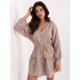 Italy Moda Dress-MI-SK-A5079.27-dark beige | Shoptok.si