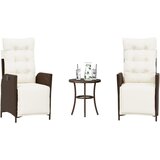  3-dijelni bistro set s jastucima smeđi od poliratana | shoptok.hr
