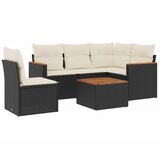 The Living Store Vrtna sedežna garnitura 6-delna z blazinami črna poli ratan - Vrtna Sedežna Garniture, (21461339) | Shoptok.si