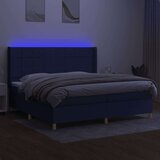  Krevet box spring s madracem LED plavi 200x200 cm od tkanine | shoptok.hr