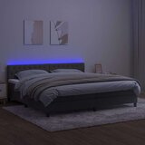  box spring s madracem LED tamnosivi 200x200 cm baršun | shoptok.hr