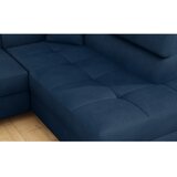 ELTAP Modra žametna raztegljiva/s prostorom za shranjevanje kotna sedežna garnitura (desni kot/v obliki črke L) Anton – | Shoptok.si