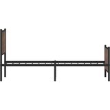  Metalni okvir kreveta bez madraca smeđi hrast 107x203 cm | Eponuda.com