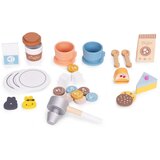 ECO TOYS Drveni aparat za kavu za djecu 2 u 1 set za baristu, 26 dodataka, Slike