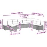  Sjedeća garnitura za vrt 8 kom. Bež Poli ratan 319 x 209 x 69 cm | Shoptok.si