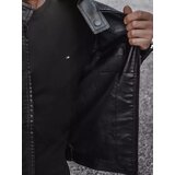 DStreet Black men's leather jacket TX4078 | ePonuda.com