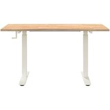  Stol Bjela i prirodna 140 x 60 cm Čvrsto Hrastovo Drvo | shoptok.hr