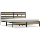 Metalni okvir kreveta bez madraca boja hrasta sonome 183x213 cm | shoptok.hr