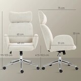  Uredska stolica s podesivim naslonom za glavu ergonomska stolica funkcija nagiba podesiva visina sivo-bijela | shoptok.hr