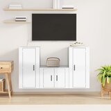  3-dijelni set TV ormarića sjajni bijeli konstruirano drvo | shoptok.hr