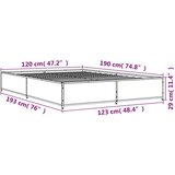  Okvir za krevet boja hrasta 120x190cm konstruirano drvo i metal | shoptok.hr