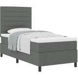 vidaXL Posteljni okvir z vzmetnico Temno siva Tkanina 90 x 200 cm, (22067065) Cene