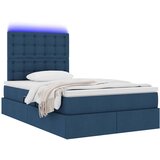  LED krevet za pohranu s madracem Plava 120 x 190 cm Tkanina | shoptok.hr