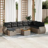 Maison Chic Seti vrtnega pohištva - Vrtna garnitura - Vrtni pohištvo set 9-delna z blazinami siv poli ratan, (21803911) | Shoptok.si