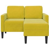 SOFA 2-sedežni kavč z ležiščem v obliki črke L rumena 125 cm žamet, (21749681) | Shoptok.si