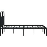 vidaXL Kovinski posteljni okvir z vzglavjem črn 135x190 cm | Shoptok.si