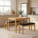  Blagovaonski set 3 kom. Crna Čvrsto Hrastovo Drvo | shoptok.hr