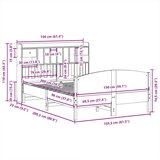  Krevet s regalom z knjige bez madraca bijeli 150x200cm borovina | shoptok.hr