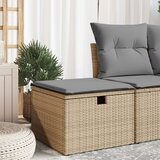  Vrtni tabure s jastukom bež 55 x 55 x 37 cm od poliratana | shoptok.hr