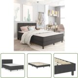 The Living Store Boxspring postelja temno siva iz blaga 140x200 cm - Boxspring Postelja, (21737352) | Shoptok.si