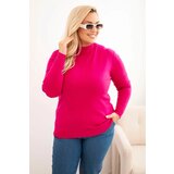 Kesi Włoski Plus Size women's sweater made of viscose with a turtleneck fuchsia Cene