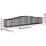  Obokana gabionska košara 9 kosov 400x50x60/80cm cinkano železo, (20758376) | Shoptok.si