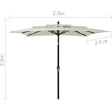  Vrtni suncobran s 3 razine i stupom 2,5 x 2,5 m boja pijeska | shoptok.hr