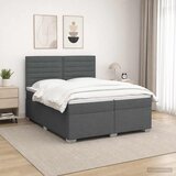  Boxspring krevet s madracem Tamnosiva 200 x 200 cm Tkanina | shoptok.hr