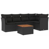  6-dijelni set vrtnih sofa s jastucima crni od poliratana Crna 62 x 62 x 69 cm | shoptok.hr