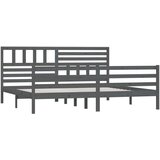  Za krevet od masivnog drva sivi 200 x 200 cm | shoptok.hr