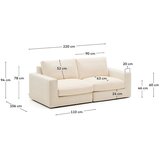 Kave Home Bež sedežna garnitura iz šenilje 220 cm Alea – | Shoptok.si