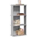  Regal za knjige s 3 razine siva boja hrasta 60x30x120 cm drveni | shoptok.hr