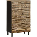 vidaXL Highboard 60x33,5x110 cm Masivni neobdelan les Mango | Shoptok.si