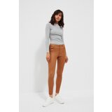 Marisse Waxed Slim-Fit Trousers Z-Sp-3611 Caramel | ePonuda.com